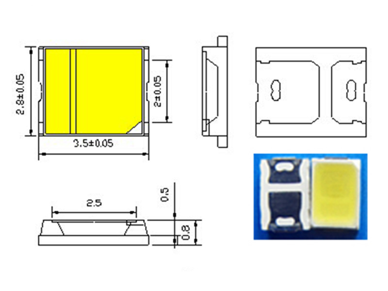 Bridgelux chip 130-140LM 3V 1W 2835 smd led